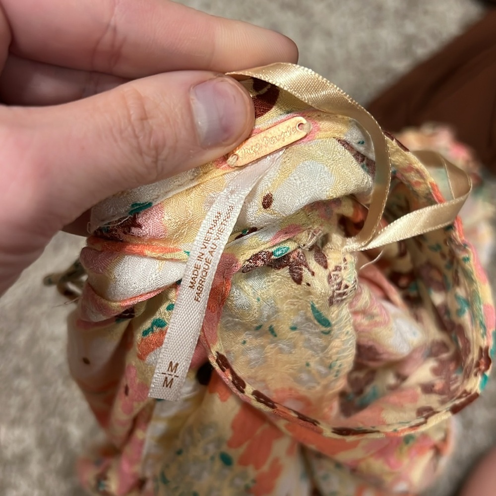 Free People Callie Yellow Floral Vintage Combo Tunic Top size medium - Picture 9 of 10